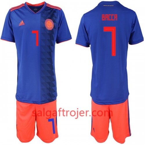 Colombia Fodboldtrøjer Bacca 7 Børn Udebanesæt VM 2018 Colombia Fodboldtrøjer Bacca 7 Børn Udebanesæt VM 2018